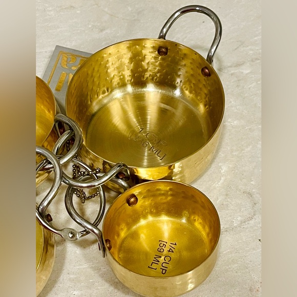 NEW Trendy Hammered Gold Measuring Cups, Nesting kitchen Tools, perfect gifts! - Picture 4 of 6